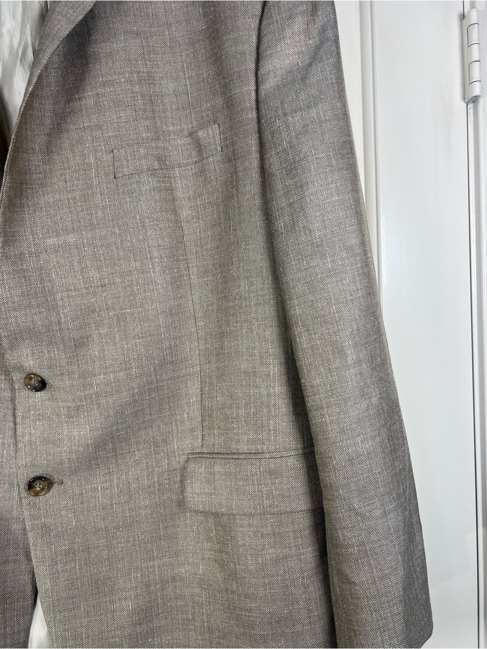 Ralph Lauren Dillard's Wool Silk Linen Blazer Sport Coat Tan Gray Mens 54R EUC - Picture 5 of 16